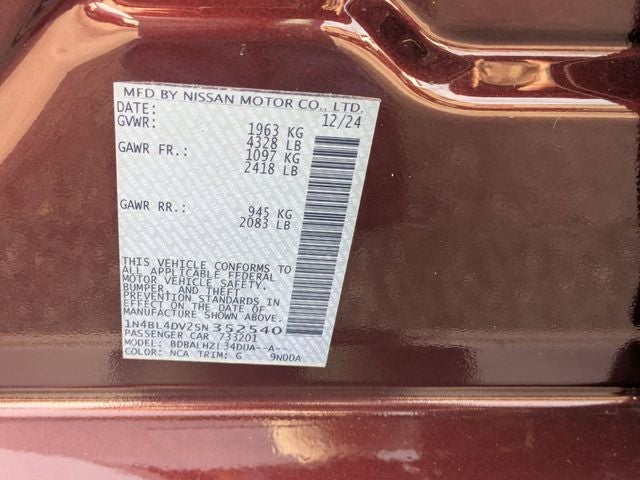 2025 Nissan Altima 2.5 SV