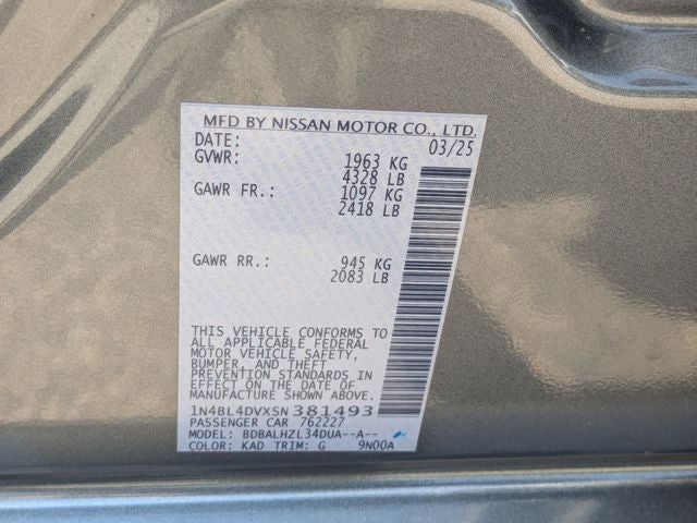 2025 Nissan Altima 2.5 SV