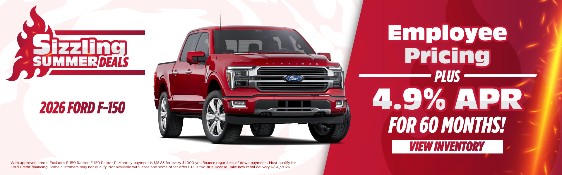 2026 Ford F-150 Employee Pricing Plus 4.9% APR for 60 months