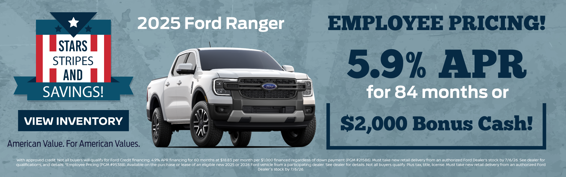 2025 Ford Ranger Employee Pricing! 5.9% APR for 84 months or