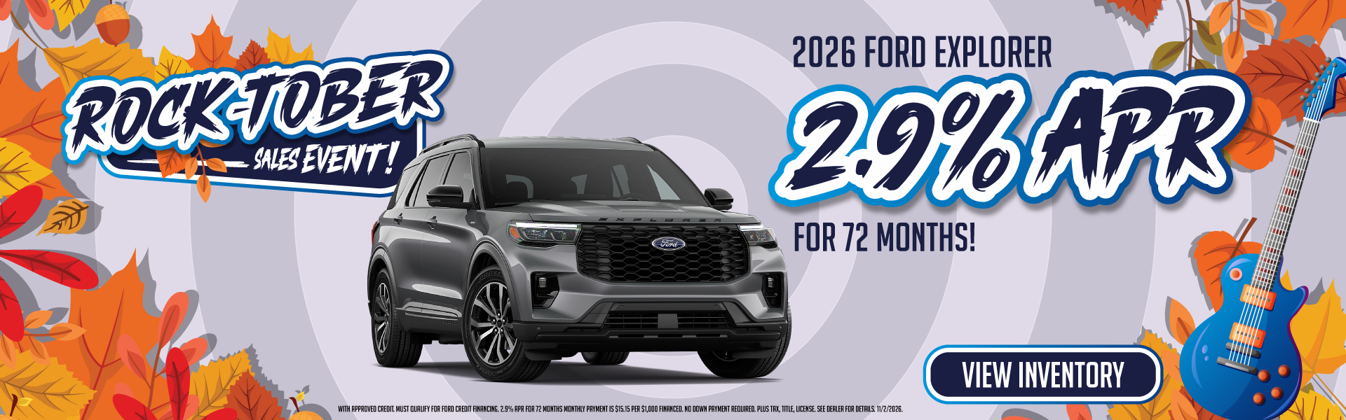2026 Ford Explorer 2.9% APR for 72 months!